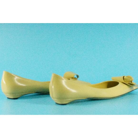 Prada Loop Bouquet Yellow Patent Pointed Toe Flat NIB $1120 Floral - Picture 6 of 13